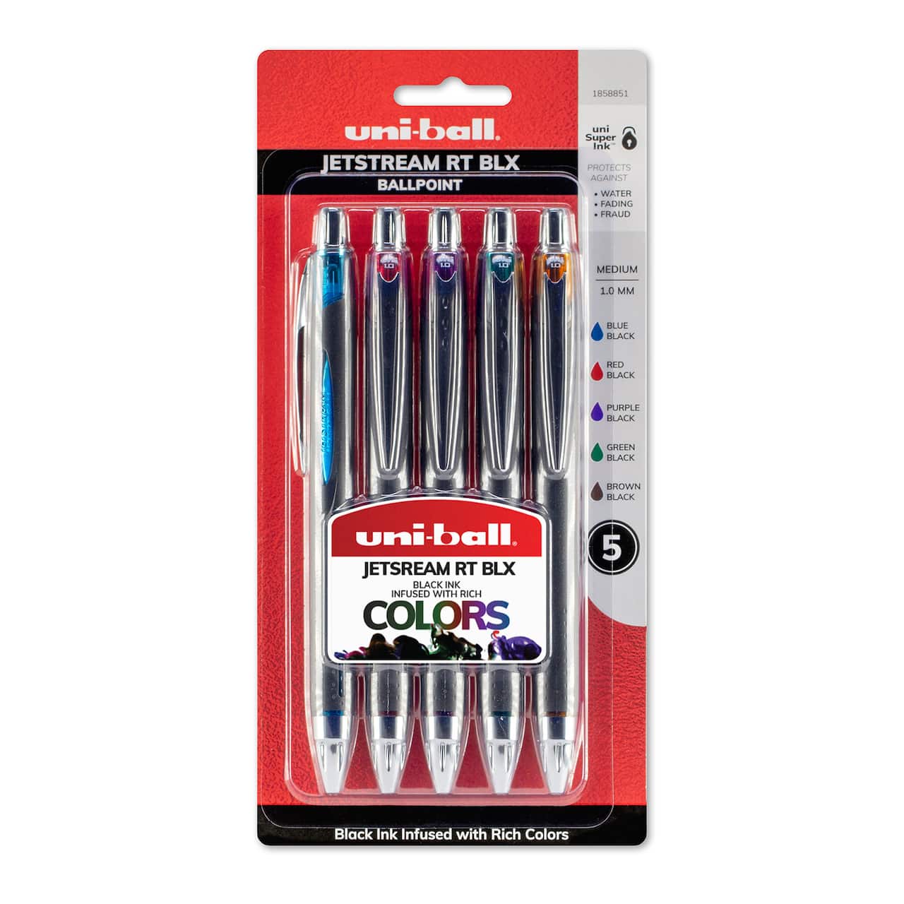 Uni-Ball&#xAE; Jetstream RT BLX Infusion 5 Color Pen Set, 1.0mm